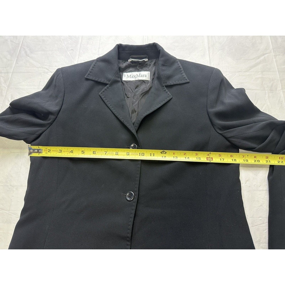 Max Mara Womens Collared Solid 2 Button Blazer Bl… - image 5